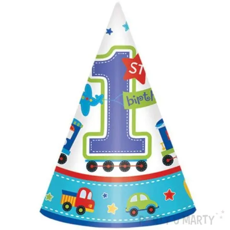 czapeczki papierowe all aboard birthday amscan 16cm 8 szt