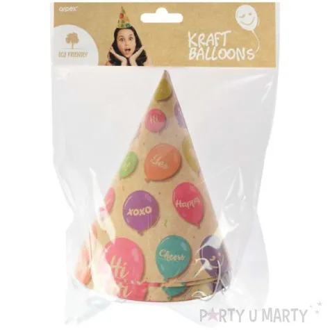 czapeczki papierowe baloniki slowa mix arpex 16 cm 6 szt
