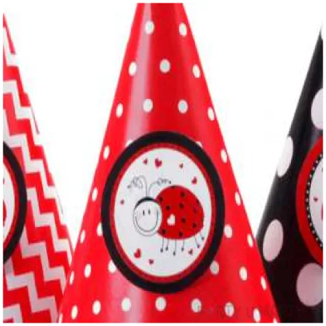 czapeczki papierowe biedronki mix 6 szt