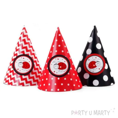 czapeczki papierowe biedronki mix 6 szt