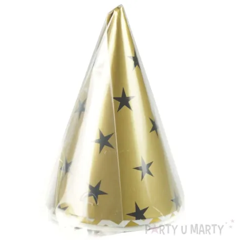 czapeczki papierowe celebrate czarno zloto bialy arpex 6 szt