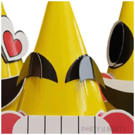 czapeczki papierowe emotki zolte partypal 3 szt