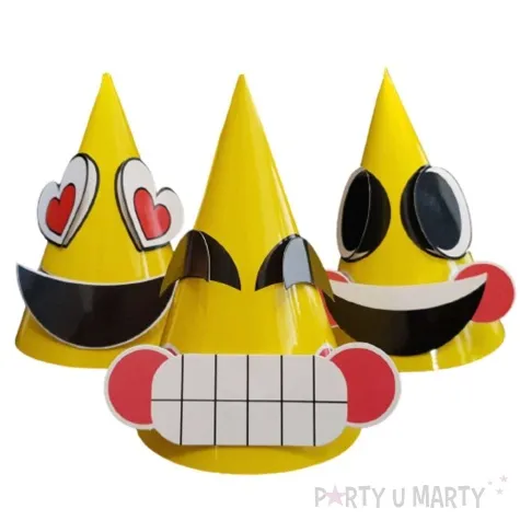 czapeczki papierowe emotki zolte partypal 3 szt