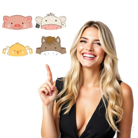 czapeczki papierowe farma zwierzeta amscan 8 szt