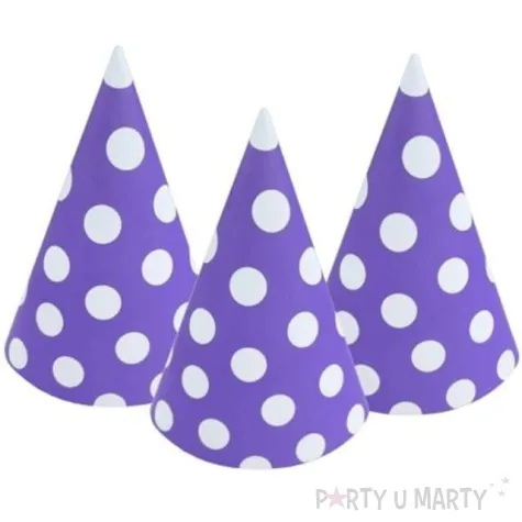 czapeczki papierowe groszki fioletowe 100 szt