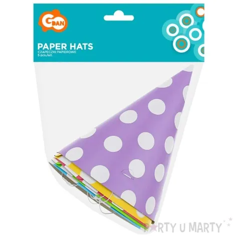 czapeczki papierowe groszki godan 5 szt