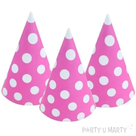 czapeczki papierowe groszki rozowe jasne 6 szt