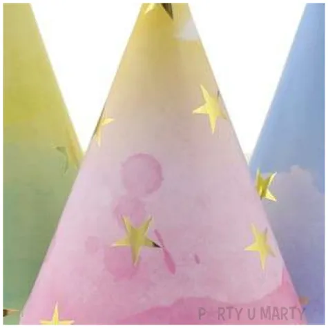 czapeczki papierowe gwiazdki zlote godan 6 szt