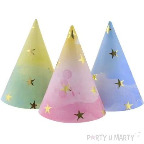 czapeczki papierowe gwiazdki zlote godan 6 szt