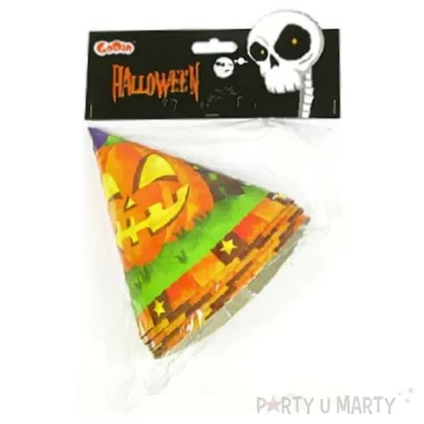 czapeczki papierowe halloween dynia 6 szt