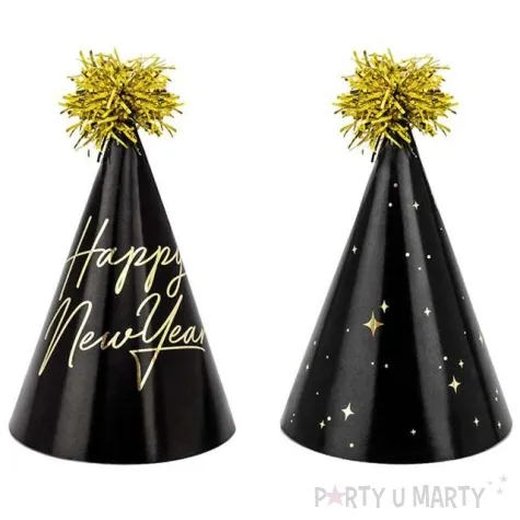 czapeczki papierowe happy new year partydeco 6 szt
