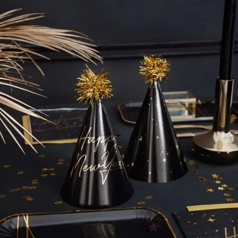 czapeczki papierowe happy new year partydeco 6 szt