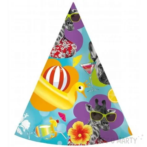 czapeczki papierowe hawajskie party godan 6 szt