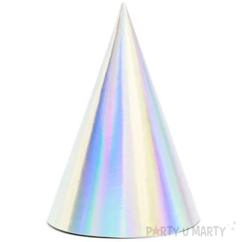 czapeczki papierowe holograficzne opalizujacy partydeco 6 szt
