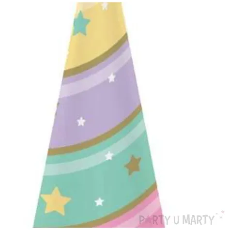 czapeczki papierowe jednorozec rog w gwiazdki godan 8 szt
