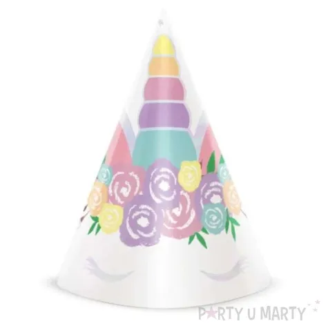 czapeczki papierowe jednorozec unicorn partypal 6 szt