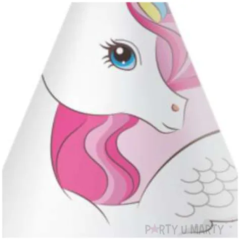 czapeczki papierowe jednorozec unicorn rainbow colors procos 6 szt