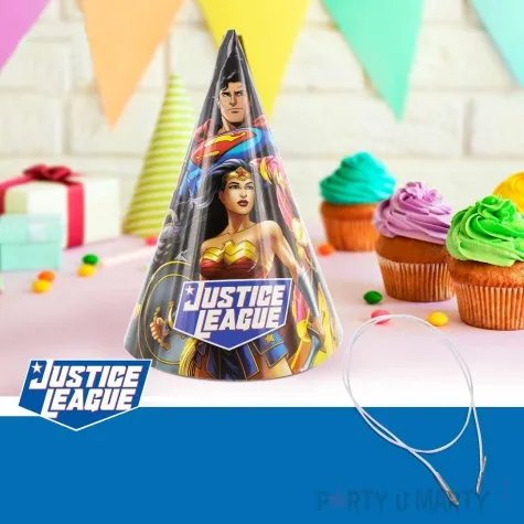 czapeczki papierowe justice league party factory 10 szt