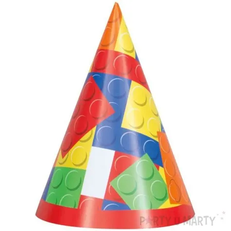 czapeczki papierowe klocki unique 8 szt