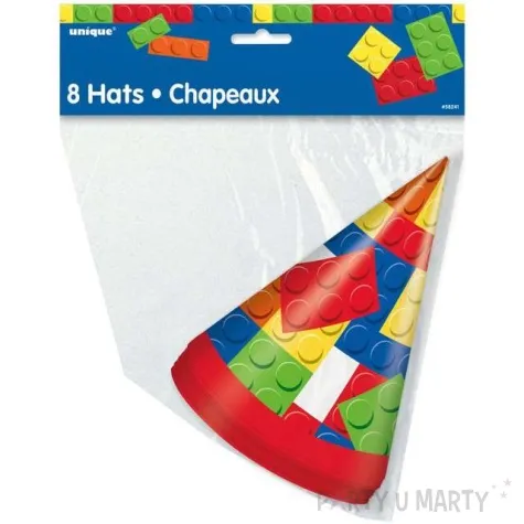 czapeczki papierowe klocki unique 8 szt