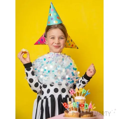 czapeczki papierowe kolorowe kropki mix partydeco 6 szt