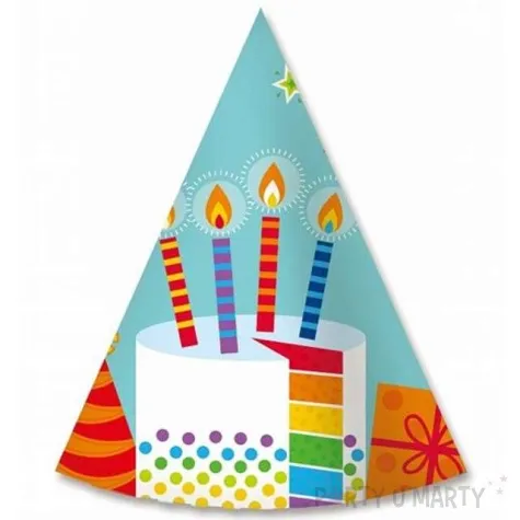 czapeczki papierowe kolorowy bal 6 szt