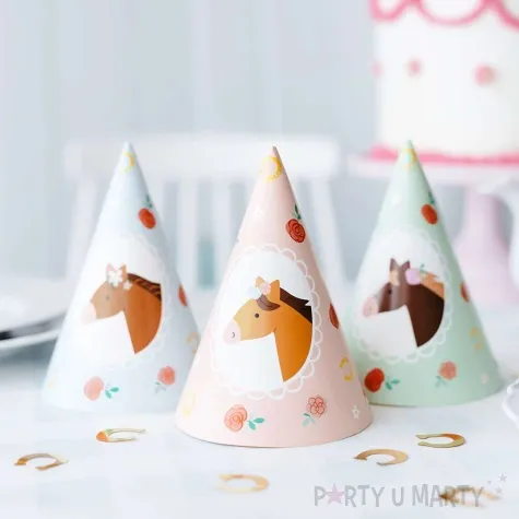 czapeczki papierowe konie partydeco 6 szt