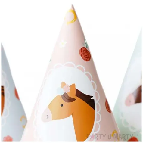 czapeczki papierowe konie partydeco 6 szt