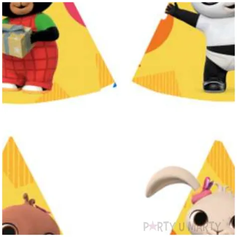 czapeczki papierowe krolik bing amscan 8 szt