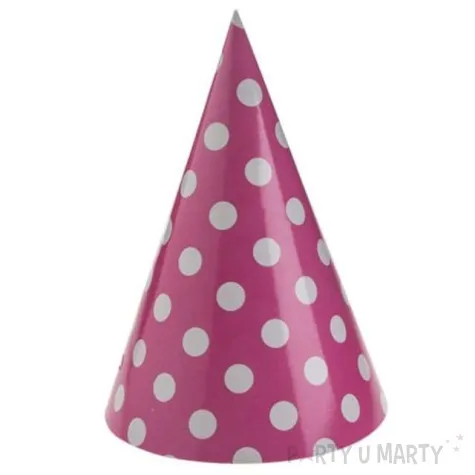 czapeczki papierowe kropki biale rozowe bal 6 szt