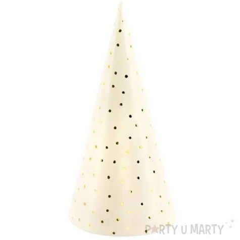czapeczki papierowe kropki jasna brzoskwinia partydeco 21 cm 6 szt