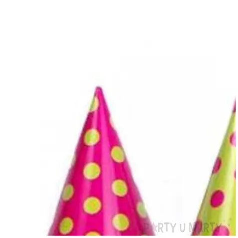 czapeczki papierowe kropki mix 16 cm 6 szt