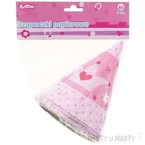 czapeczki papierowe ksiezniczka 6 szt