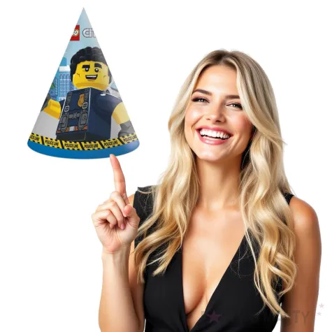 czapeczki papierowe lego city procos 6 szt