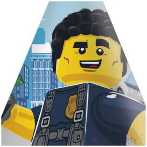 czapeczki papierowe lego city procos 6 szt