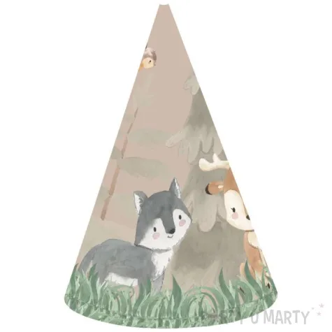 czapeczki papierowe lesne zwierzatka congee 6 szt