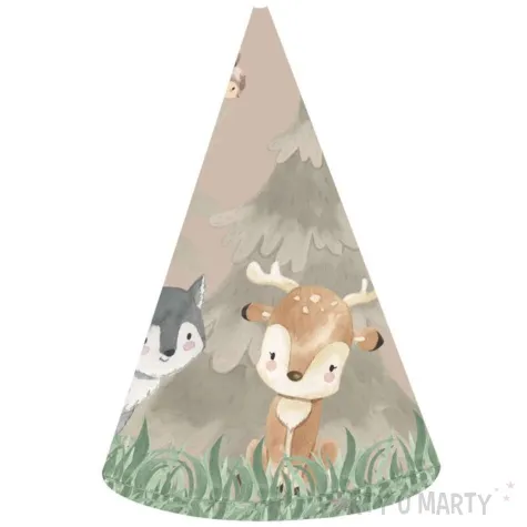 czapeczki papierowe lesne zwierzatka congee 6 szt