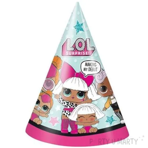 czapeczki papierowe lol surprise unique 8 szt