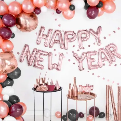 czapeczki papierowe lustrzane rozowo zloty partydeco 6 szt