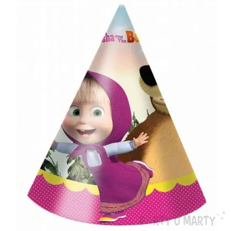 czapeczki papierowe masha and the bear procos 6 szt