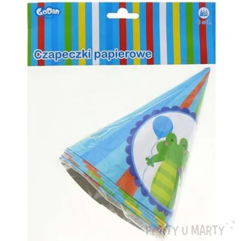 czapeczki papierowe moi przyjaciele blekit 6 szt