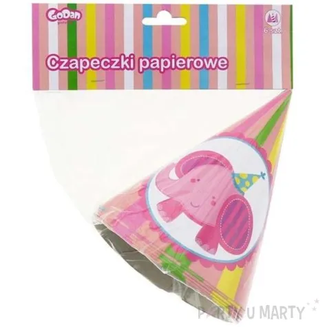czapeczki papierowe moi przyjaciele rozowe 6 szt