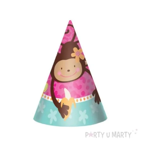 czapeczki papierowe monkey love 8 szt