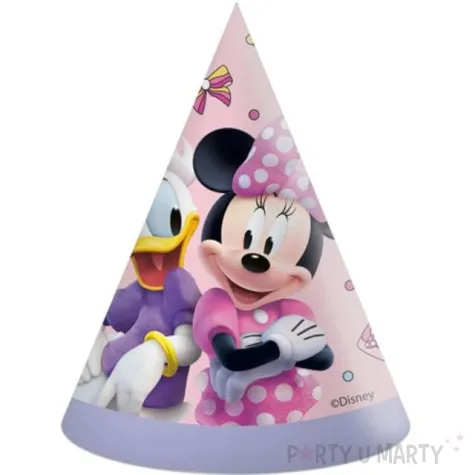 czapeczki papierowe myszka minnie rozowe 6 szt