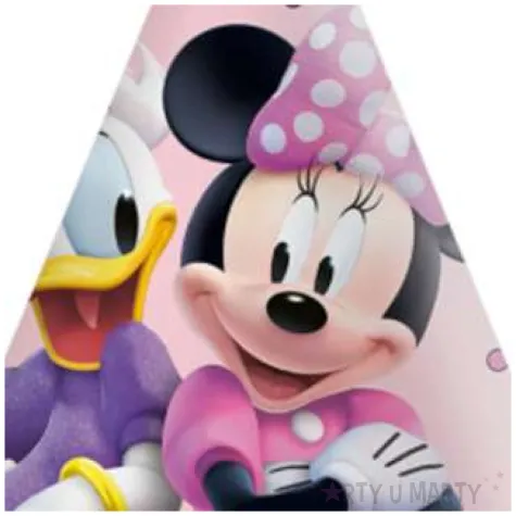 czapeczki papierowe myszka minnie rozowe 6 szt