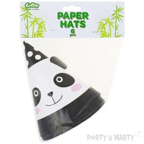czapeczki papierowe panda godan 6 szt