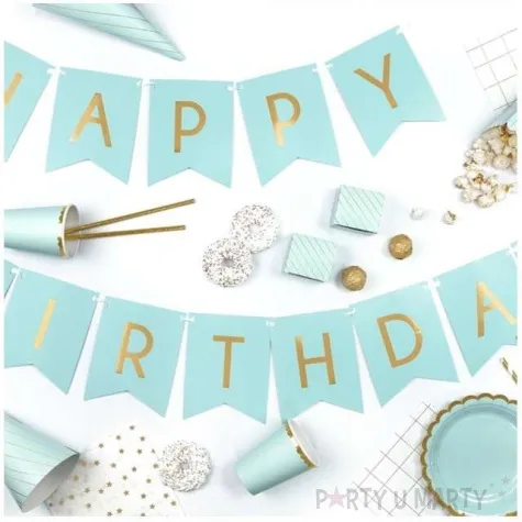 czapeczki papierowe paski jasny niebieski partydeco 21 cm 6 szt