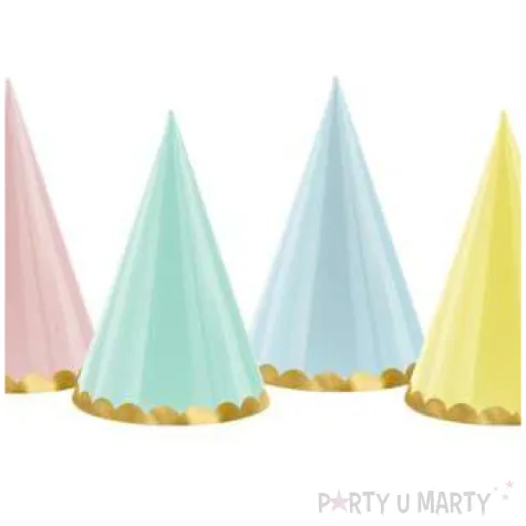 czapeczki papierowe pastelowe mix partydeco 6szt