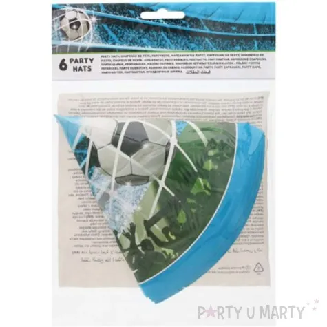czapeczki papierowe pilka nozna soccer 6 szt