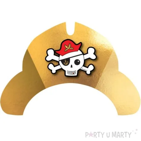 czapeczki papierowe pirackie czaszki amscan 8 szt